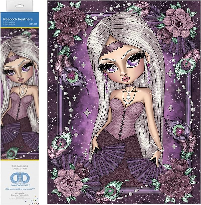 Diamond Dotz Diamond Art Kit 15.7"X18.7"-Peacock Feathers DD7077