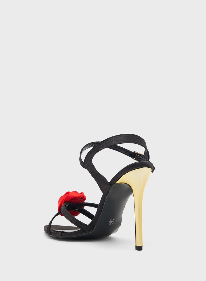 جينجر صندل بكعب مزين بالزهور - Image 3