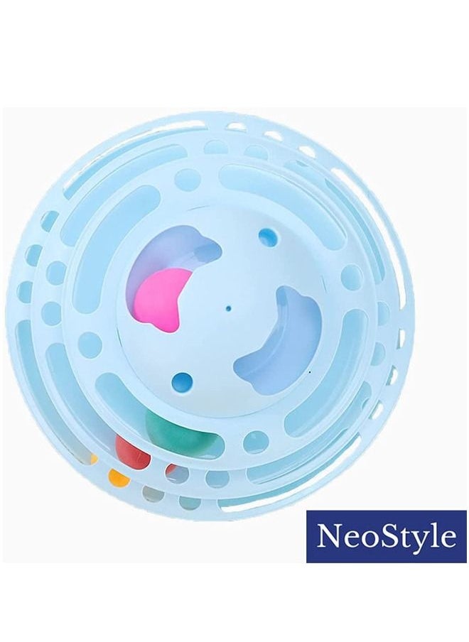 Neostyle - Four Layer Antenna Cat Turntable Interactive Cat Toy Pet Products Self-entertainment Cat ToyS Cat Tower (blue) - Image 1