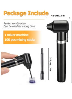Tonbao Ink Mixer - TONBAO Pigment Mixer with 100 Ink Mixing Sticks Black Electric Ink Mixer Machine Color Mixer Machine for Makeup Supplies  - Image 2