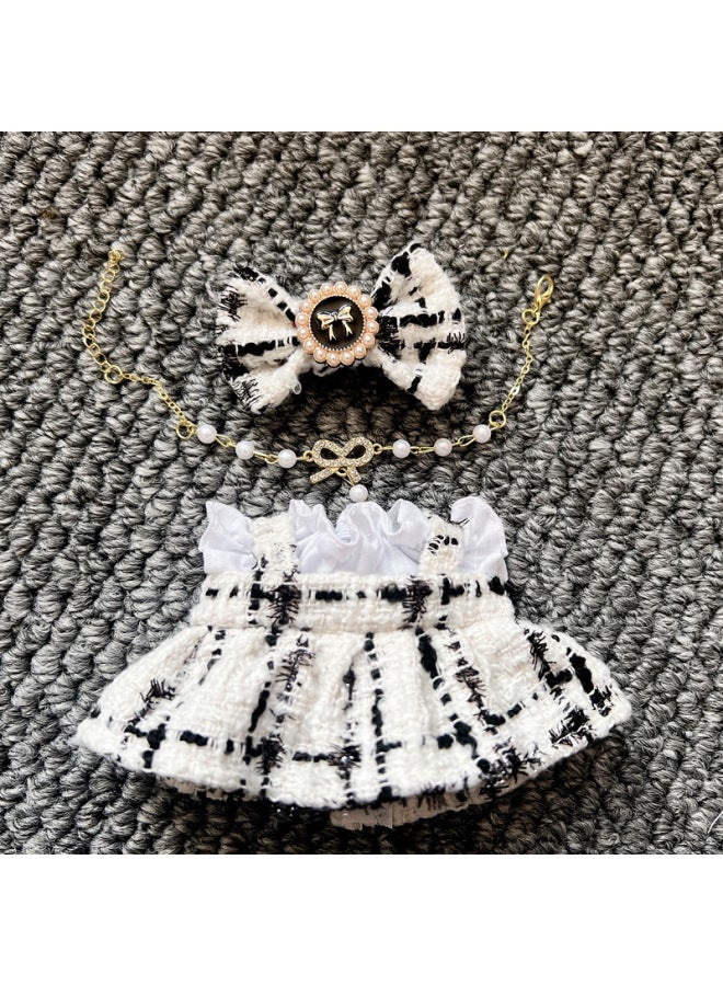 Party Themed Sitting Labubu Vinyl Dolls Clothing Realistic Toy Figures Collectible Blind Box Charms Stock Available-Color:White City Dress-Height:One Or Two Generations Of Cloth Wear  - Image 1