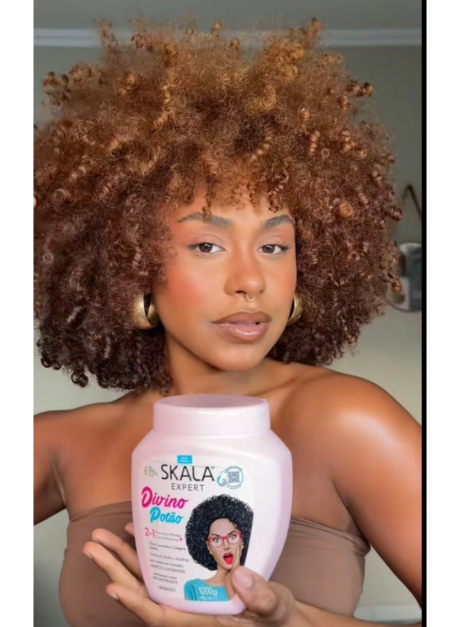 سكالا ديفاين كيرلز كريم علاجي 2 في 1 - كريم مرطب للشعر المجعد والمموج - يمكن استخدامه كبلسم أو كريم يُترك على الشعر - Image 3