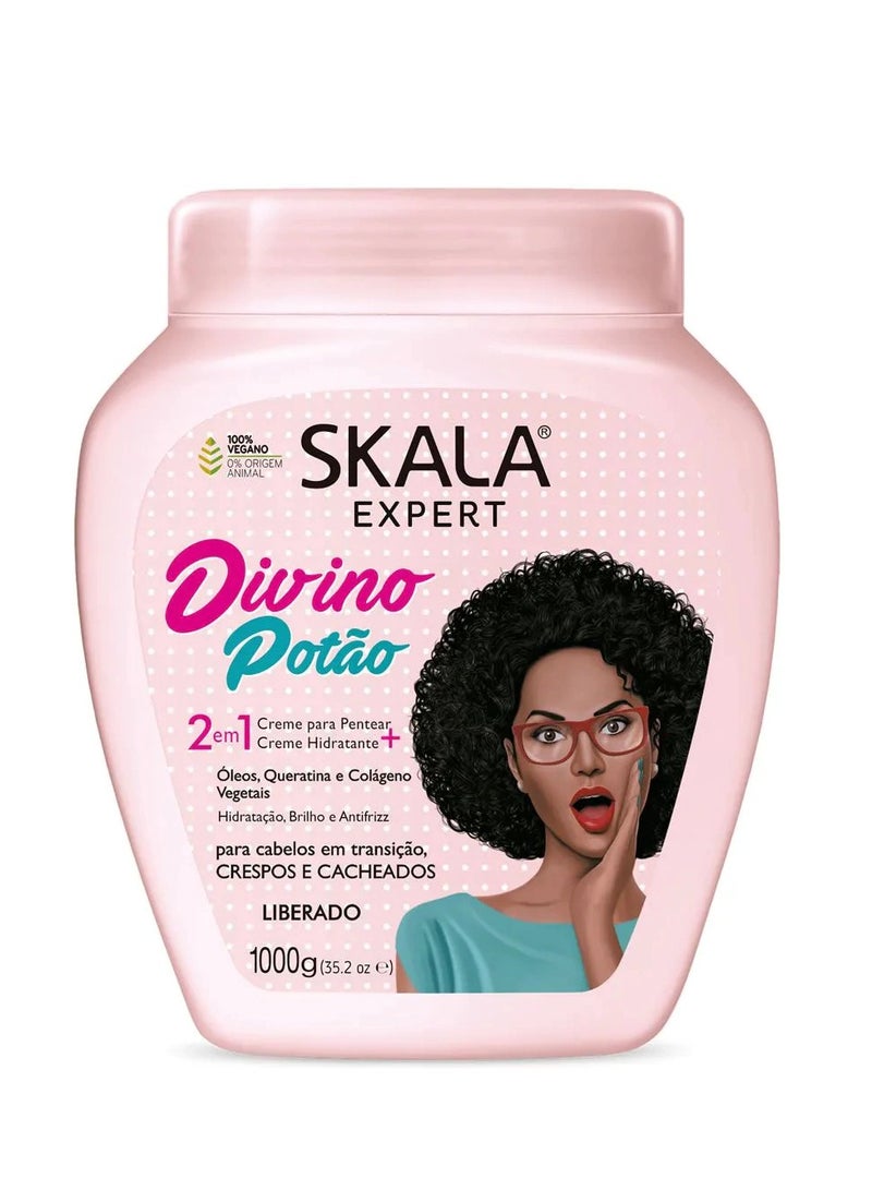 سكالا ديفاين كيرلز كريم علاجي 2 في 1 - كريم مرطب للشعر المجعد والمموج - يمكن استخدامه كبلسم أو كريم يُترك على الشعر - Image 1