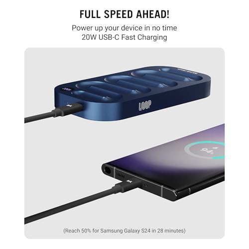 DailyObjects Loop Qi2 Certified 10000 Mah Mag-Safe Compatible Aluminium Wireless Power Bank|Fast Charging| Compatible with Samsung/OnePlus/iPhone 12/13/14/15/16/Pro Max | Pocket Size - Blue - Image 2