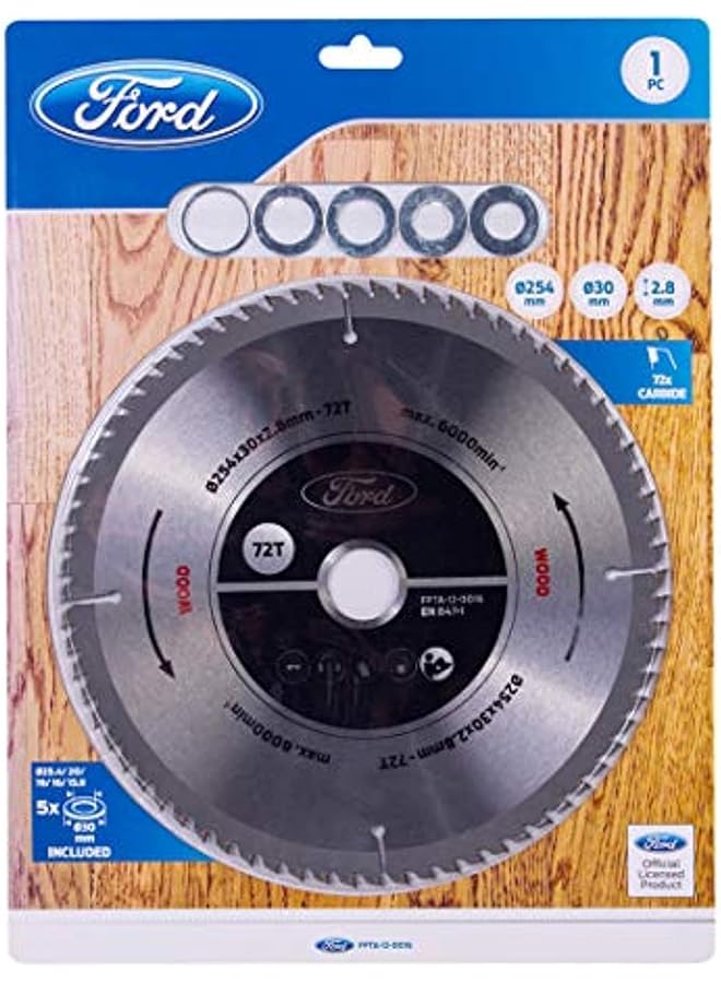 Ford 72T Carbide Tipped Circular Saw Blade For Wood Cutting 1 Piece 254Mm X 30Mm X 2.8Mm Fpta 12 0016  - Image 1