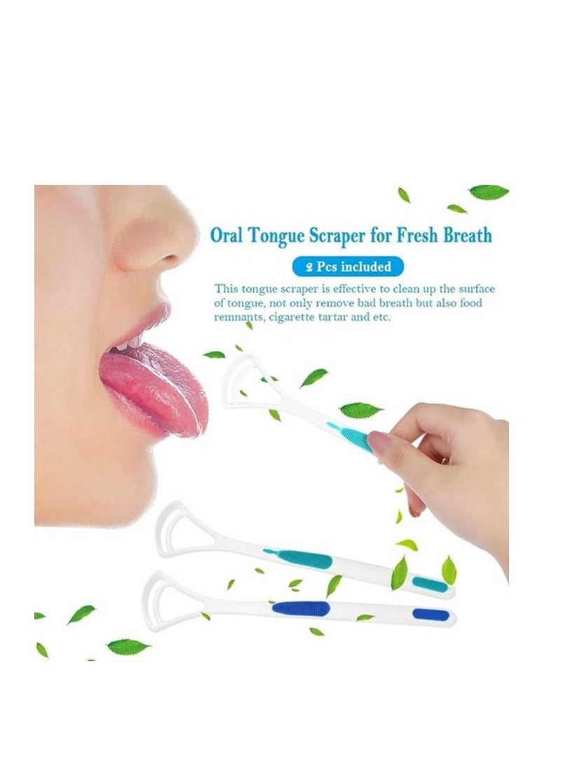 ORiTi 2 Pcs Tongue Scraper Oral Tongue Cleaner Mouth Tongue Cleaning Brush Fresh Breath Maker Oral Hygiene Care Brush  - Image 5