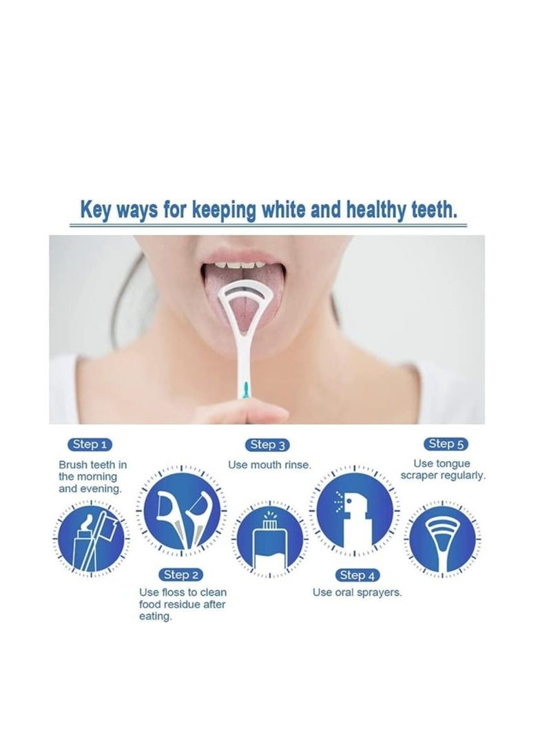 ORiTi 2 Pcs Tongue Scraper Oral Tongue Cleaner Mouth Tongue Cleaning Brush Fresh Breath Maker Oral Hygiene Care Brush  - Image 4