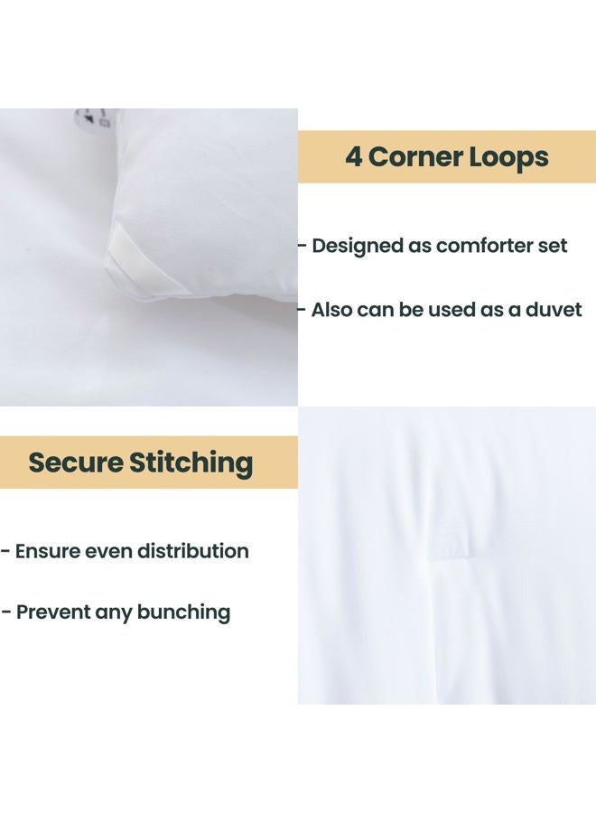 Paxrac White Comforter Twin/Twin XL Size, 2 Pieces Extra Long Comforter Set for Dorm, Lightweight Solid Bedding Set, All Seasons Soft Breathable Twin Comforter Set (68x90In Comforter & 1 Pillowcase) - Image 4
