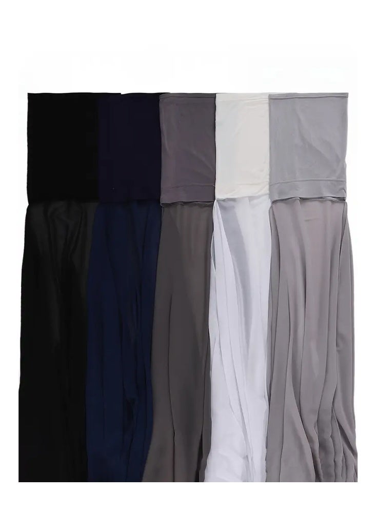 زيمي وشاح نسائي أسود مزدوج الطبقات، الطبقة الخارجية رقيقة وشفافة، مما يضيف جمالًا ضبابيًا، والطبقة الداخلية ناعمة ومريحة، ومناسبة للارتداء كغطاء للرأس، مما يُظهر الكرامة والأناقة (70*180 سم) - Image 5