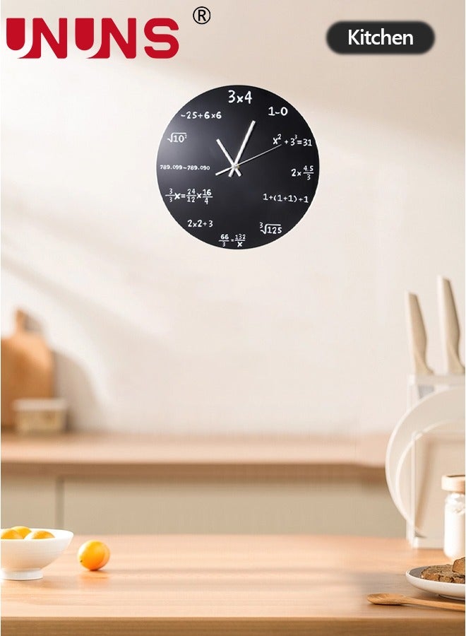 UNUNS 12 Inch Math Wall Clock, Unique Art Design, Mathematical Equations Wall Clock, Quartz Clock Unique Gift for Classroom Home Office - Image 4