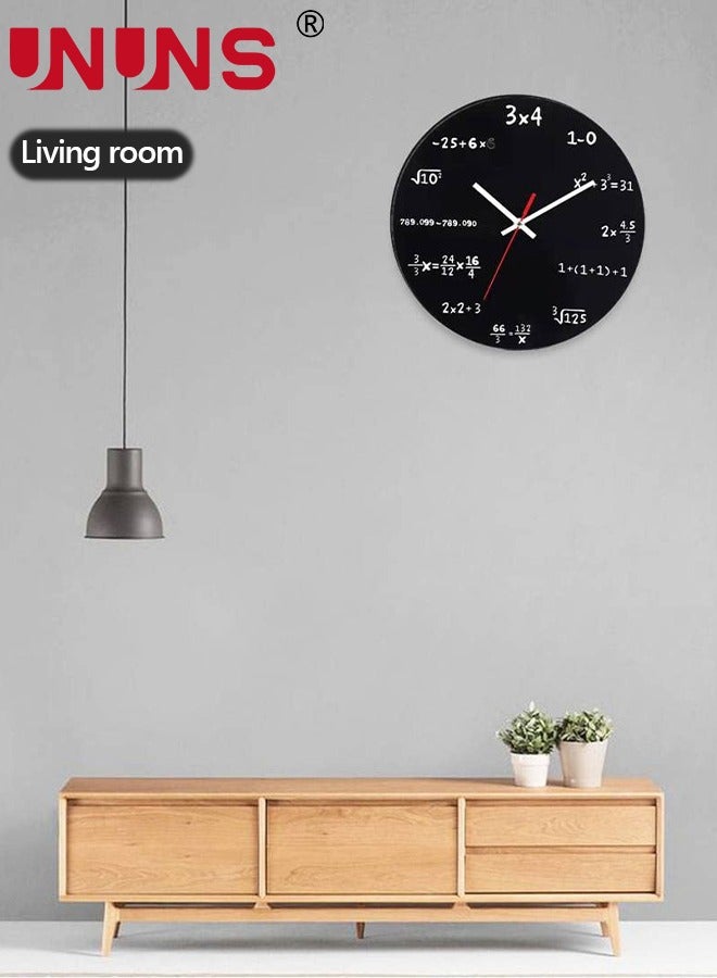 UNUNS 12 Inch Math Wall Clock, Unique Art Design, Mathematical Equations Wall Clock, Quartz Clock Unique Gift for Classroom Home Office - Image 3
