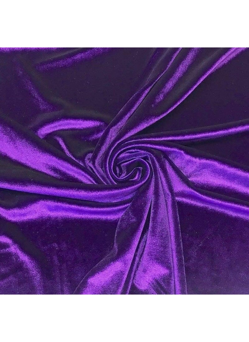 Ekshiv Ekshiv Velvet9000 Fabric for Dress Garments Cloth Material 1 Meter Purple  - Image 1