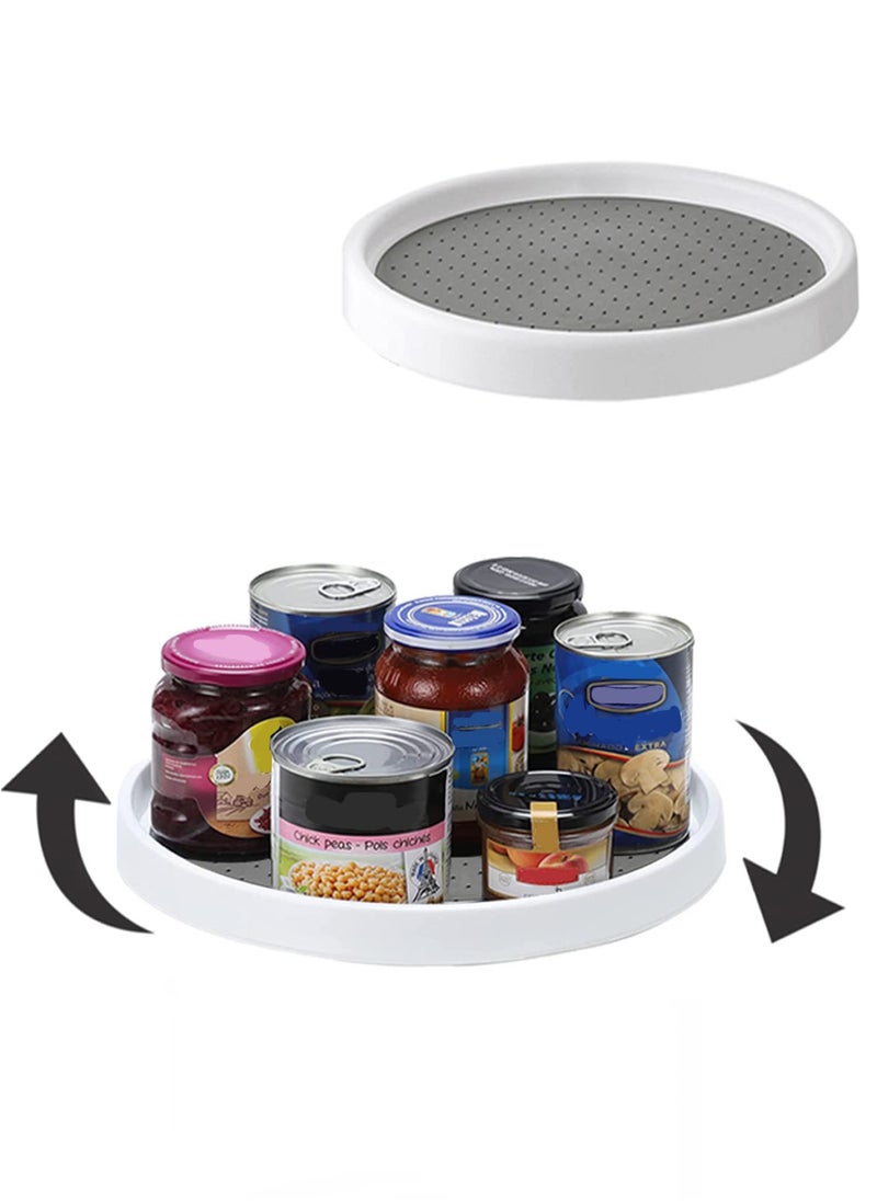 joyzzz Kitchen Spice Tray, Non-Skid Turntable Round Tray, Kitchen Cupboard Tray, Rotating Condiment Holder for Cabinet Pantry Refrigerator, 10 Inch Round Tray  - Image 1