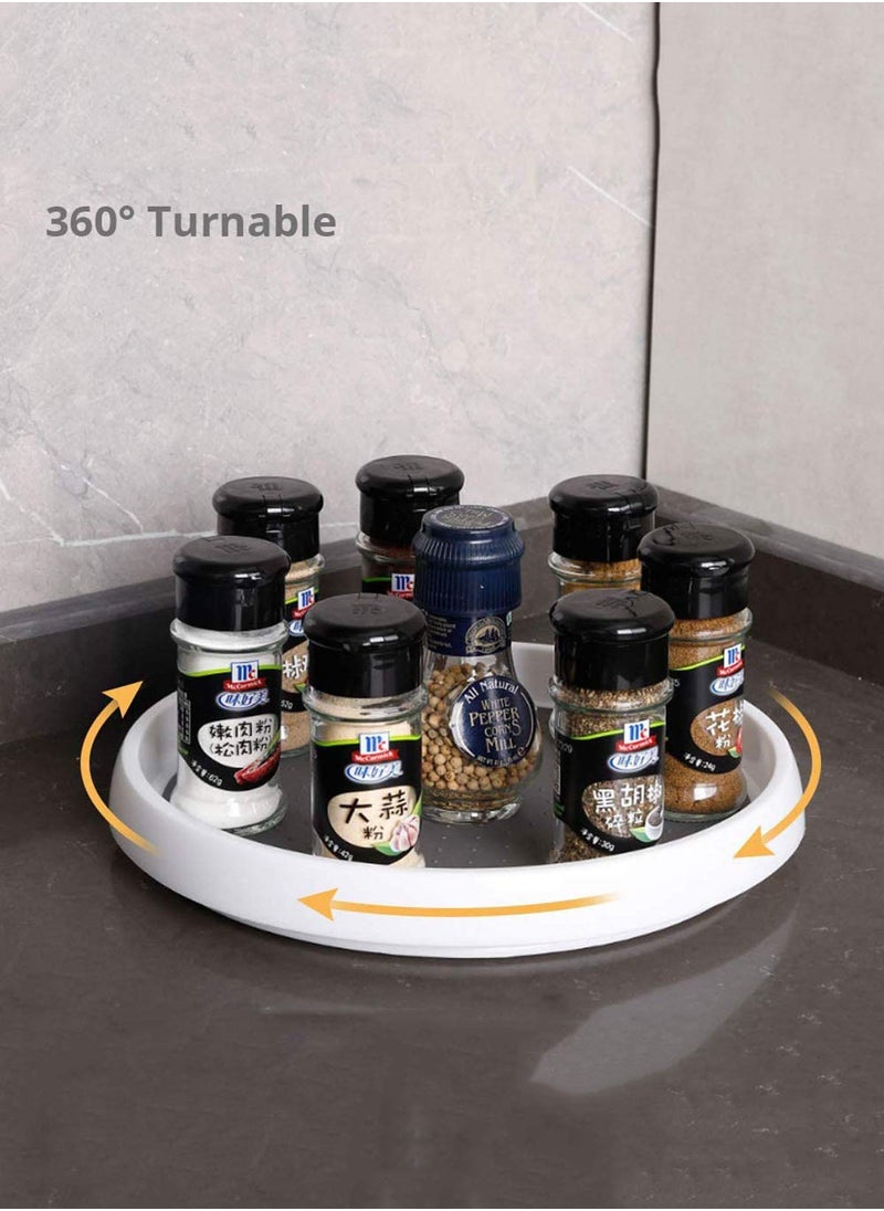 joyzzz Kitchen Spice Tray, Non-Skid Turntable Round Tray, Kitchen Cupboard Tray, Rotating Condiment Holder for Cabinet Pantry Refrigerator, 10 Inch Round Tray  - Image 4