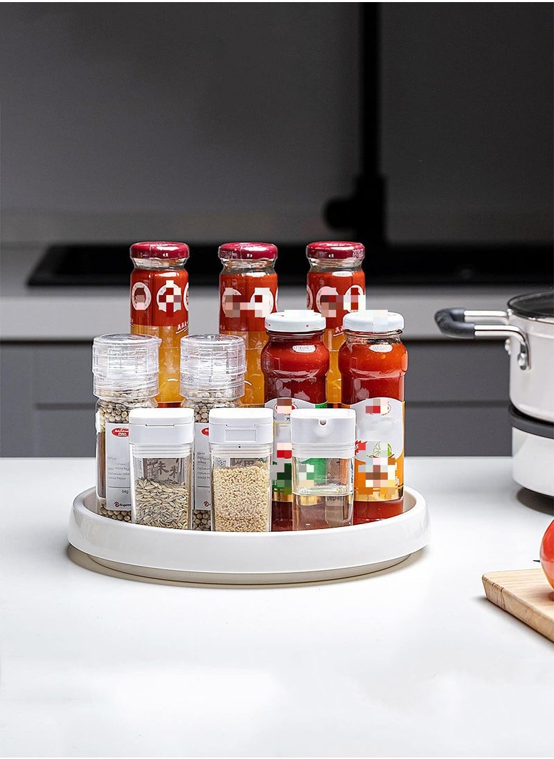 joyzzz Kitchen Spice Tray, Non-Skid Turntable Round Tray, Kitchen Cupboard Tray, Rotating Condiment Holder for Cabinet Pantry Refrigerator, 10 Inch Round Tray  - Image 2
