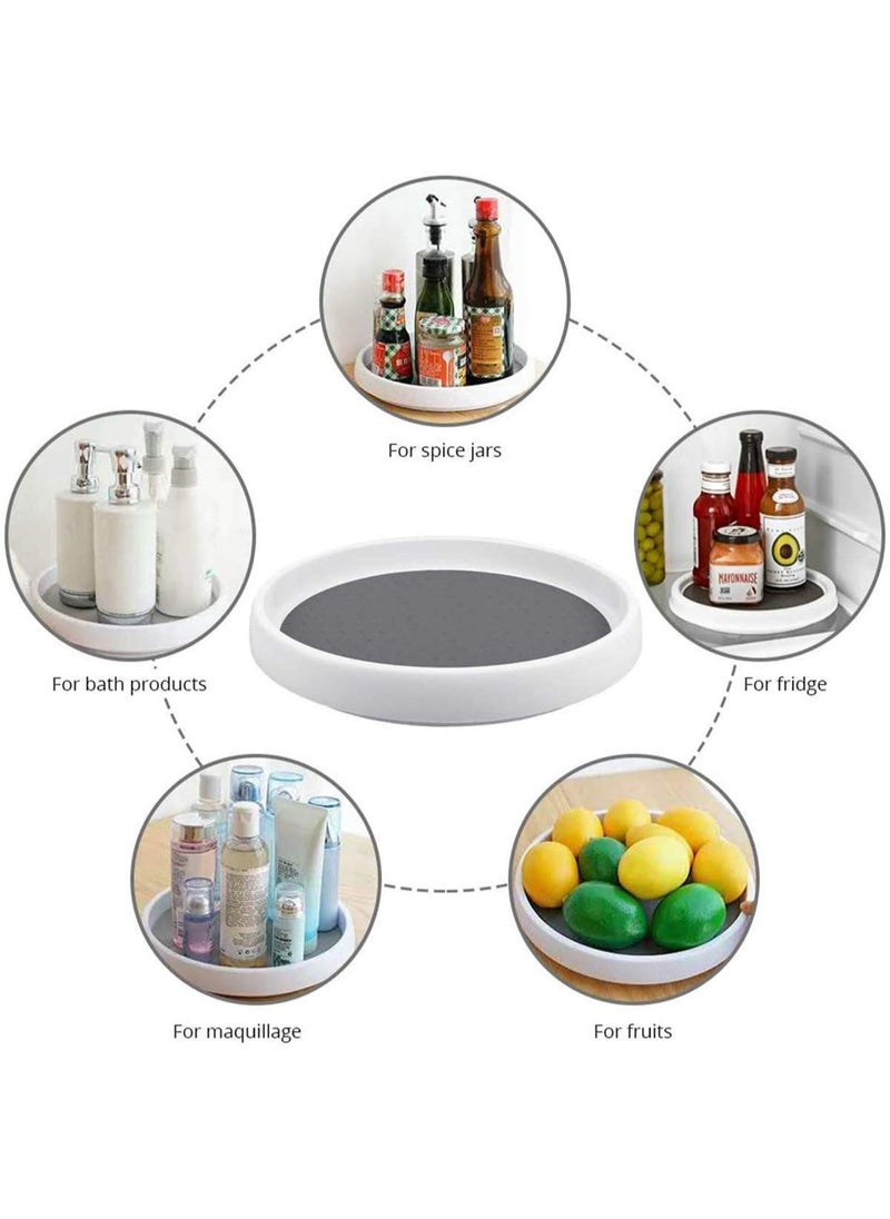 joyzzz Kitchen Spice Tray, Non-Skid Turntable Round Tray, Kitchen Cupboard Tray, Rotating Condiment Holder for Cabinet Pantry Refrigerator, 10 Inch Round Tray  - Image 5