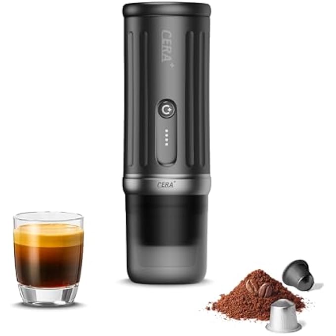 rayihni Portable Electric Espresso Maker 20 Bar Pressure SelfHeating With UsbC Compatible With Ns Pods  Ground Coffee For Travel Camping Hiking Car Office - Image 1