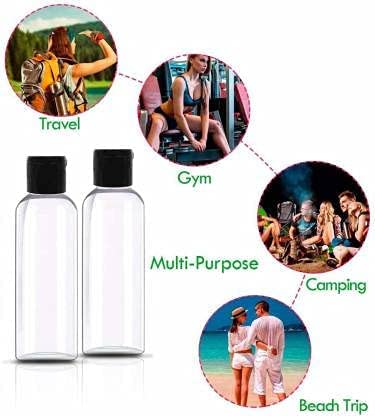 HARRODS 100ml Refillable Travel Bottles for Toiletries (Pack of 5) | Leak-Proof Clear Plastic Bottles with Flip Cap | Portable Travel Containers for Shampoo, Lotion, Cream & Oils - Image 5