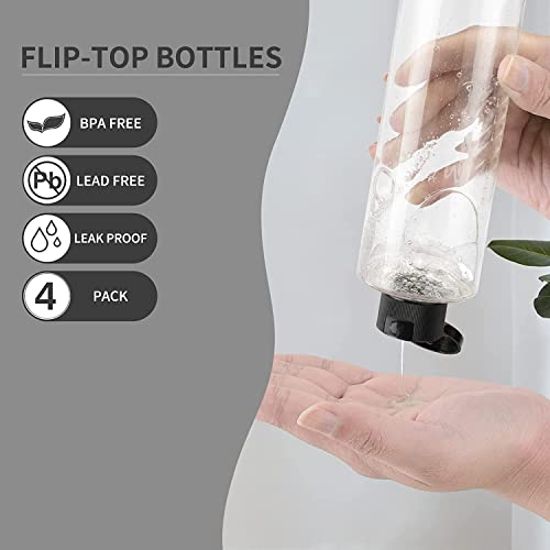 HARRODS 100ml Refillable Travel Bottles for Toiletries (Pack of 5) | Leak-Proof Clear Plastic Bottles with Flip Cap | Portable Travel Containers for Shampoo, Lotion, Cream & Oils - Image 4