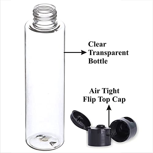 HARRODS 100ml Refillable Travel Bottles for Toiletries (Pack of 5) | Leak-Proof Clear Plastic Bottles with Flip Cap | Portable Travel Containers for Shampoo, Lotion, Cream & Oils - Image 2