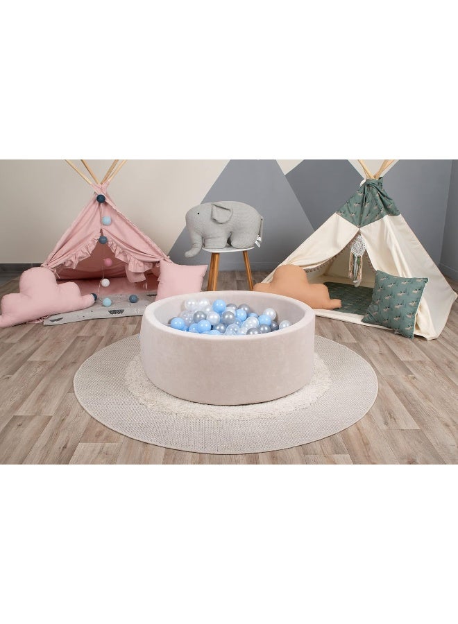 Delsit Chenille Beige Ball Pool for Kids - Image 1