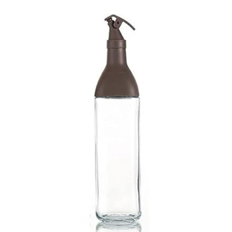 KITQO Oil Dispenser square Olive Oil Bottle for Kitchen NoDrip Glass Cooking Oil Dispenser And Vinegar Cruet Soy Sauce Dispenser With Spout Wide Opening For Easy Refill And Cleaning Brown