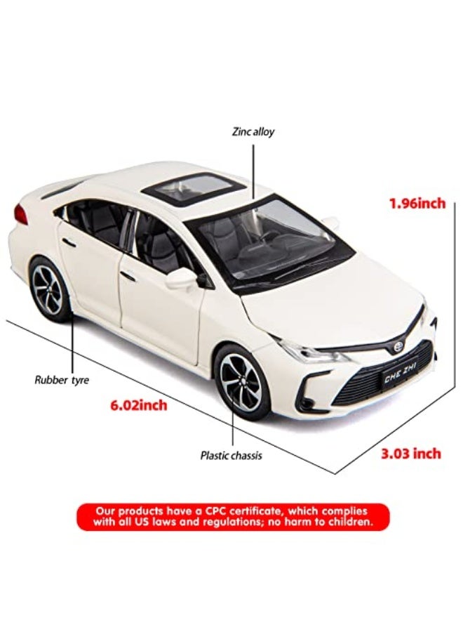 BDTCTK Kids Boy and Girl 1: 32 Toyota Corolla Model Car Toy, White - Image 2