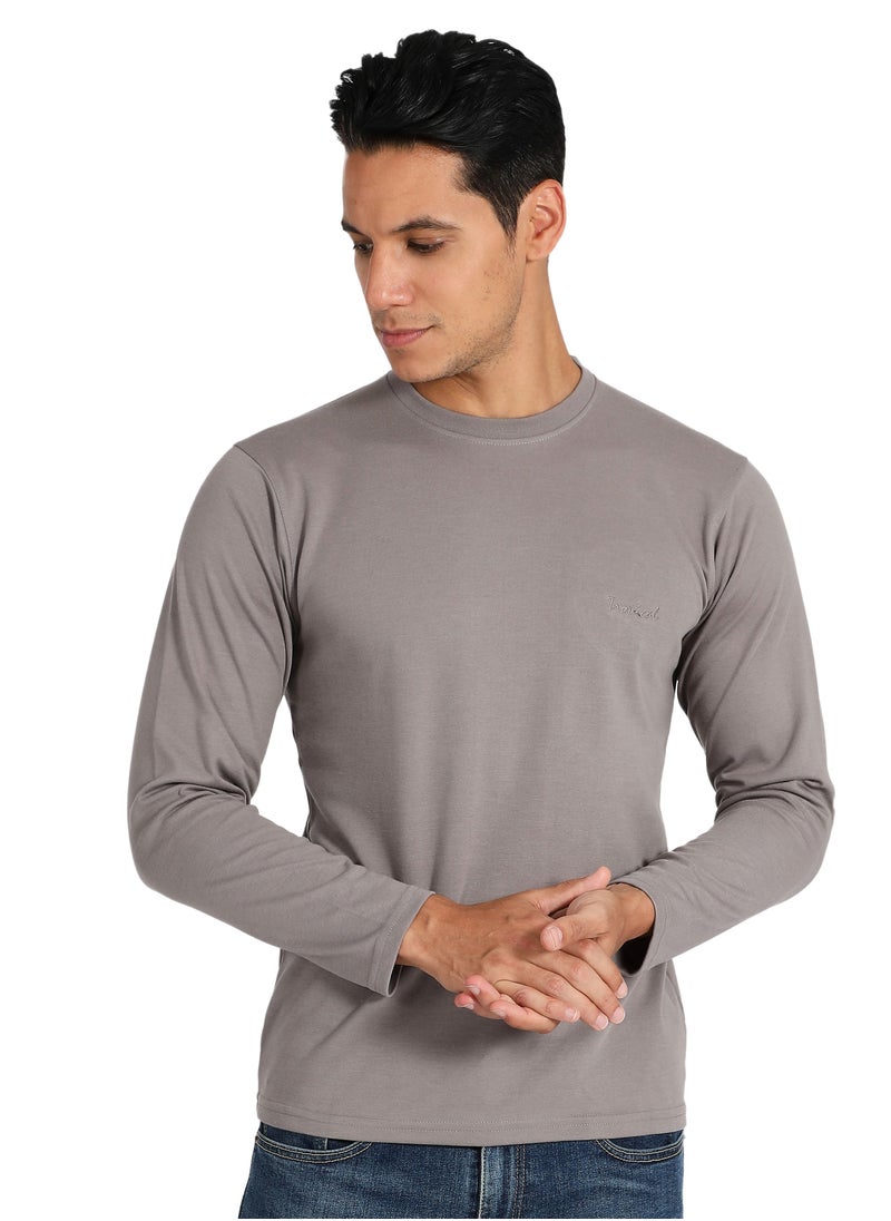 Tropical Solid Pattern Long Sleeve T-Shirt  - Image 1