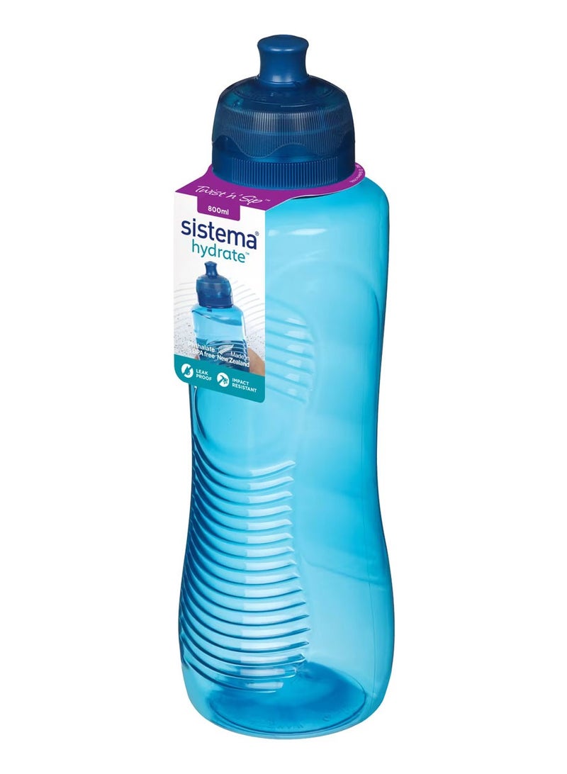 Sistema 800ml Gripper Bottle (Blue): Leakproof & BPA-Free- Large Capacity, Perfect for On-the-Go - Easy Grip & Portable , Made In New Zealand - Image 1