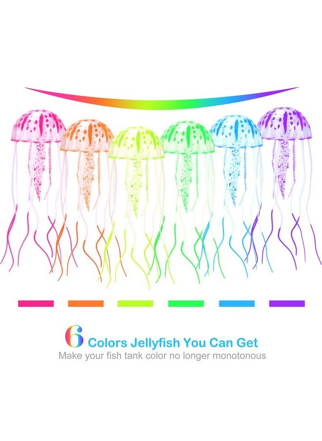 DATOO DaToo Aquarium Artificial Glowing Jellyfish Fish Tank Ornament Aquarium Silicone Decoration, 6 Pack, 1 Yr Warranty  - Image 3