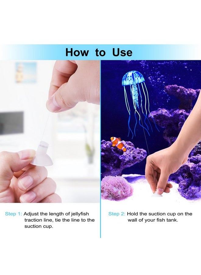 DATOO DaToo Aquarium Artificial Glowing Jellyfish Fish Tank Ornament Aquarium Silicone Decoration, 6 Pack, 1 Yr Warranty  - Image 5