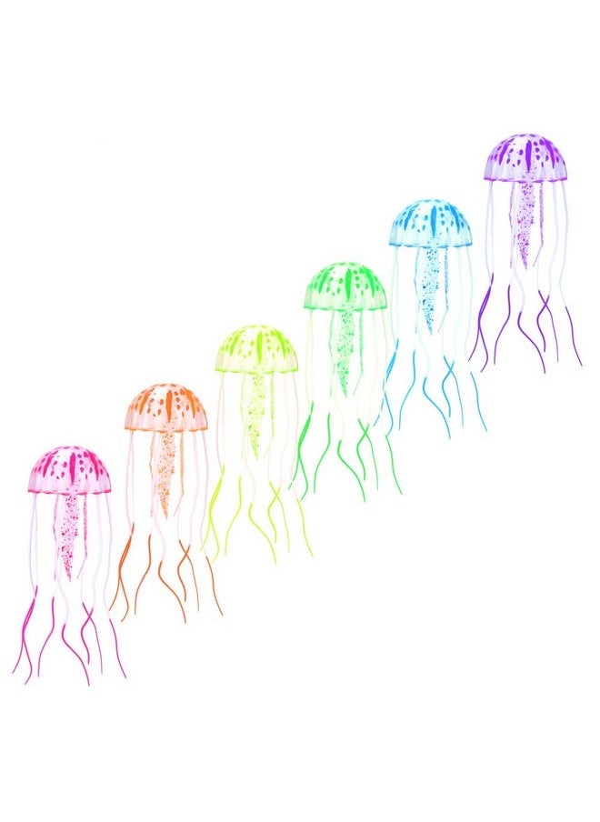 DATOO DaToo Aquarium Artificial Glowing Jellyfish Fish Tank Ornament Aquarium Silicone Decoration, 6 Pack, 1 Yr Warranty  - Image 1