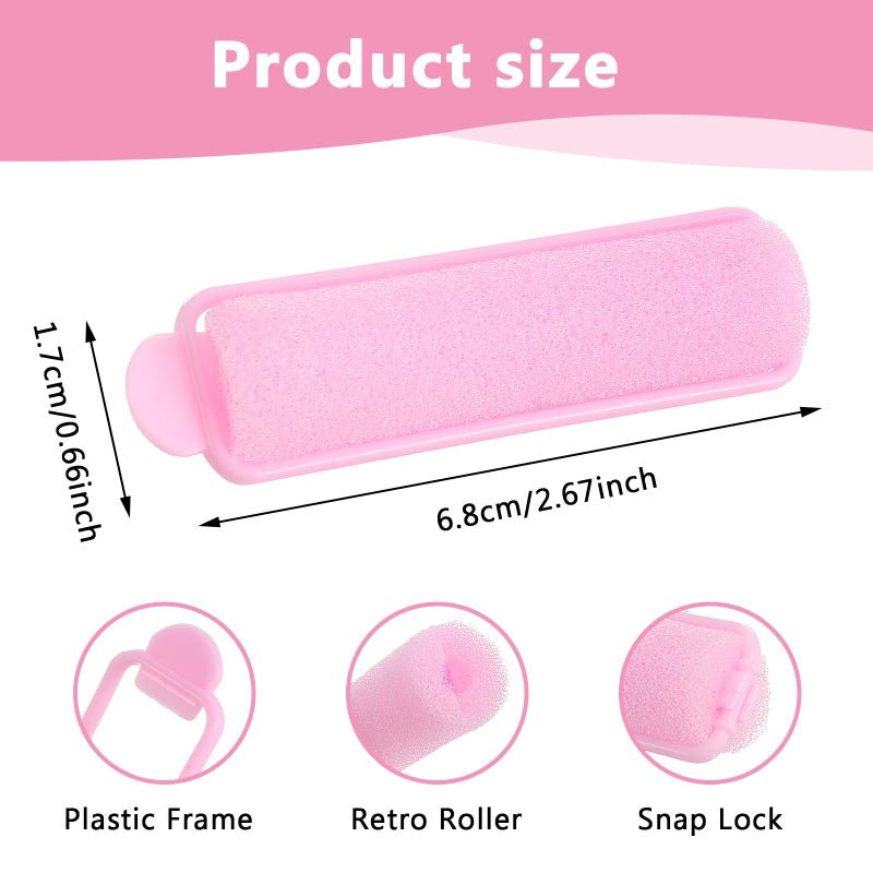 Oruola 14Pcs Foam Hair Rollers 2.67 In Hair Rollers To Sleep In Heatless Curlers For Fine Thin Hair Sponge Rollers For Hair Soft Hair Rollers For Hair Styling Long Short Hair Ladies Children (Pink) - Image 3