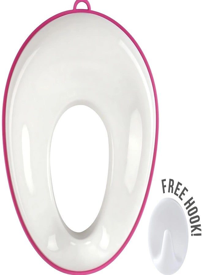 Hian Toddler Toilet Trainer Seat | 36×30 cm | Pink Rim | Anti-Skid Base with Splash Shield & Hanging Hook | Easy-Clean & Hygienic | Fits Round & Oval Toilets | Pack of 1 - Image 3