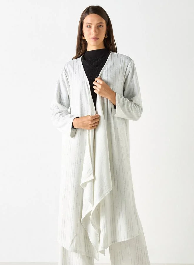 Iconic Textured Longline Shrug with Long Sleeves