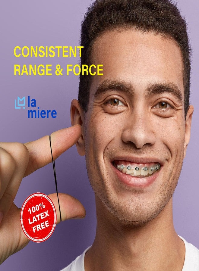 LA MIERE أربطة تقويم أسنان سوداء من لا ميري، خالية من اللاتكس، 100 قطعة، أربطة مطاطية داخلية سوداء (ثقيلة، 6.5 أونصة، 3/16 بوصة (4.8 مم)) - Image 2