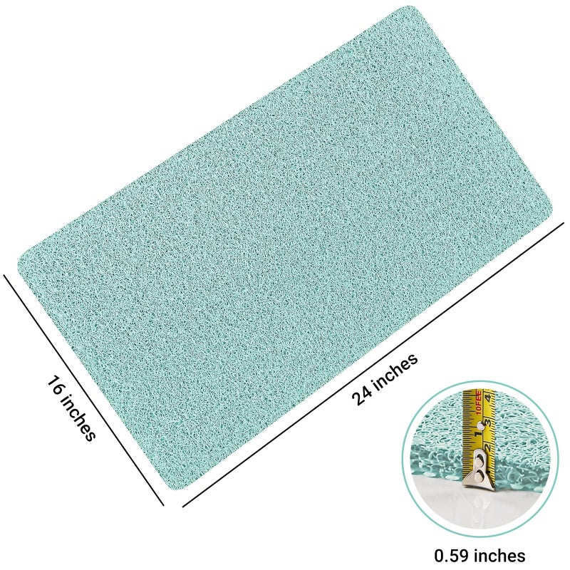 LuxStep Shower Mat Bathtub Mat,24x16 inch, Non-Slip Bath Mat with Drain, Quick Drying PVC Loofah Bathmat for Tub,Shower,Bathroom (Phthalate Free,Green) - Image 2