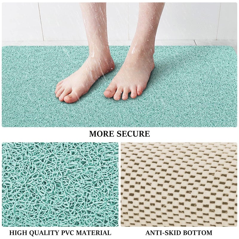 LuxStep Shower Mat Bathtub Mat,24x16 inch, Non-Slip Bath Mat with Drain, Quick Drying PVC Loofah Bathmat for Tub,Shower,Bathroom (Phthalate Free,Green) - Image 3