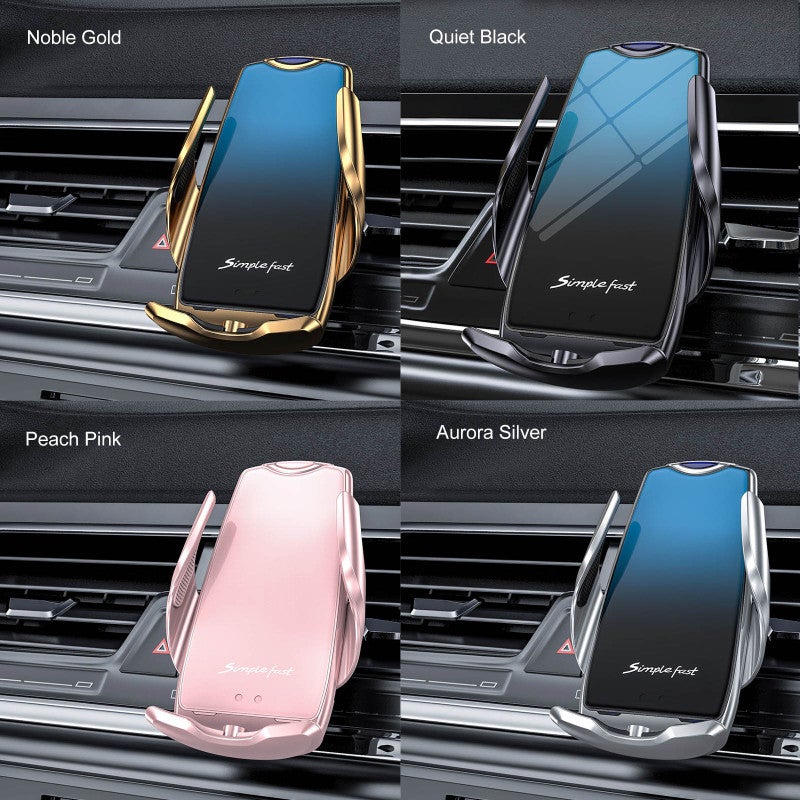 Wireless Charger Air Vent Phone Mount - 2 In 1 Fast Charging Magnetic Function, One-Hand Operation 360° Rotation, Stable Anti-Slip Silver Aluminum Alloy Holder for Car Use - Image 3