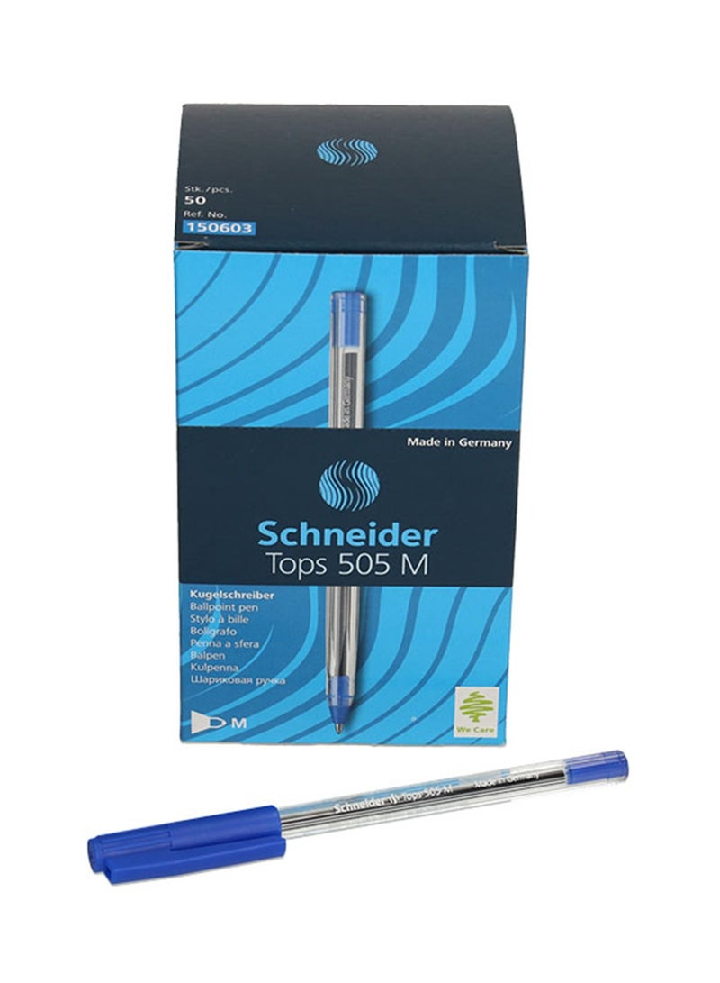 Schneider قلم حبر جاف بقبضة متوسطة 50 قطعة حبر أزرق - Image 1