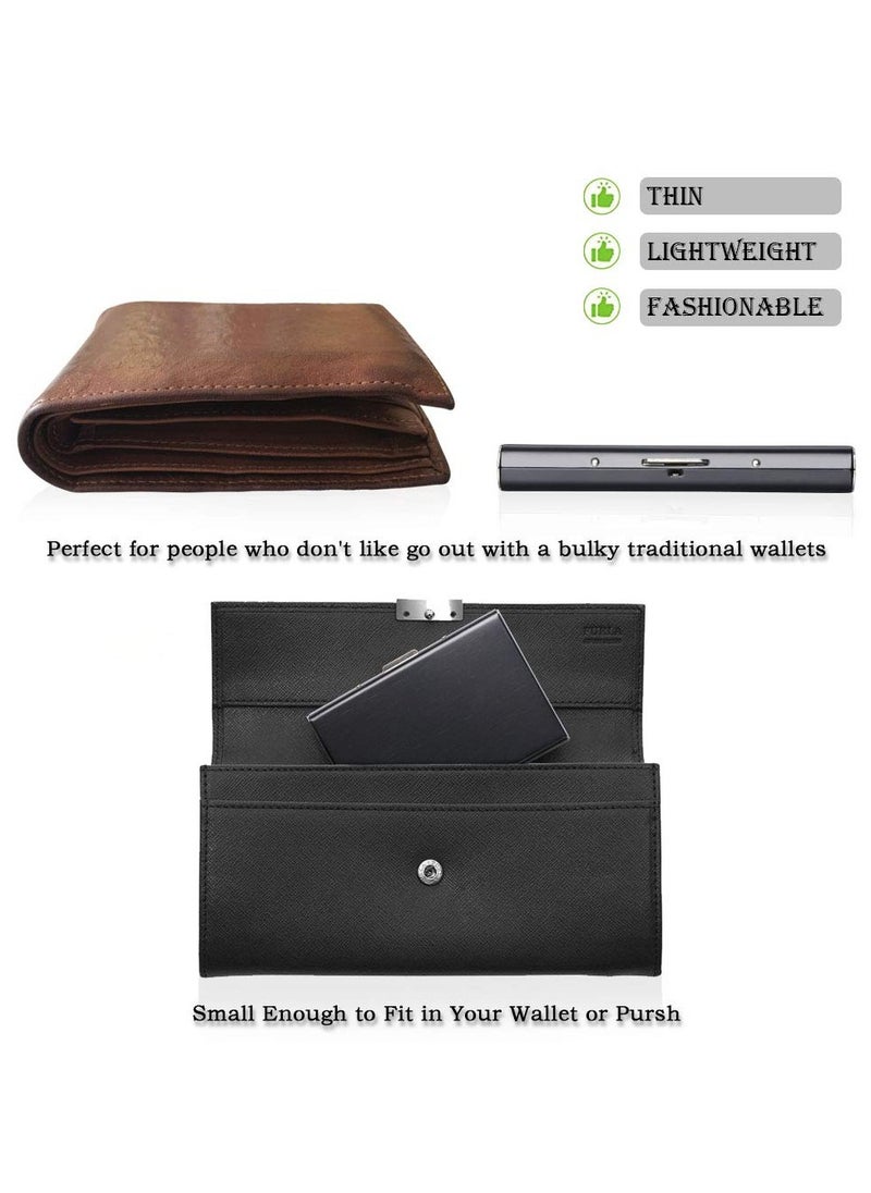 BreeJooy - Metal card holder , ultra thin stainless steel RFID blocking credit card wallet for men & women. - Image 1