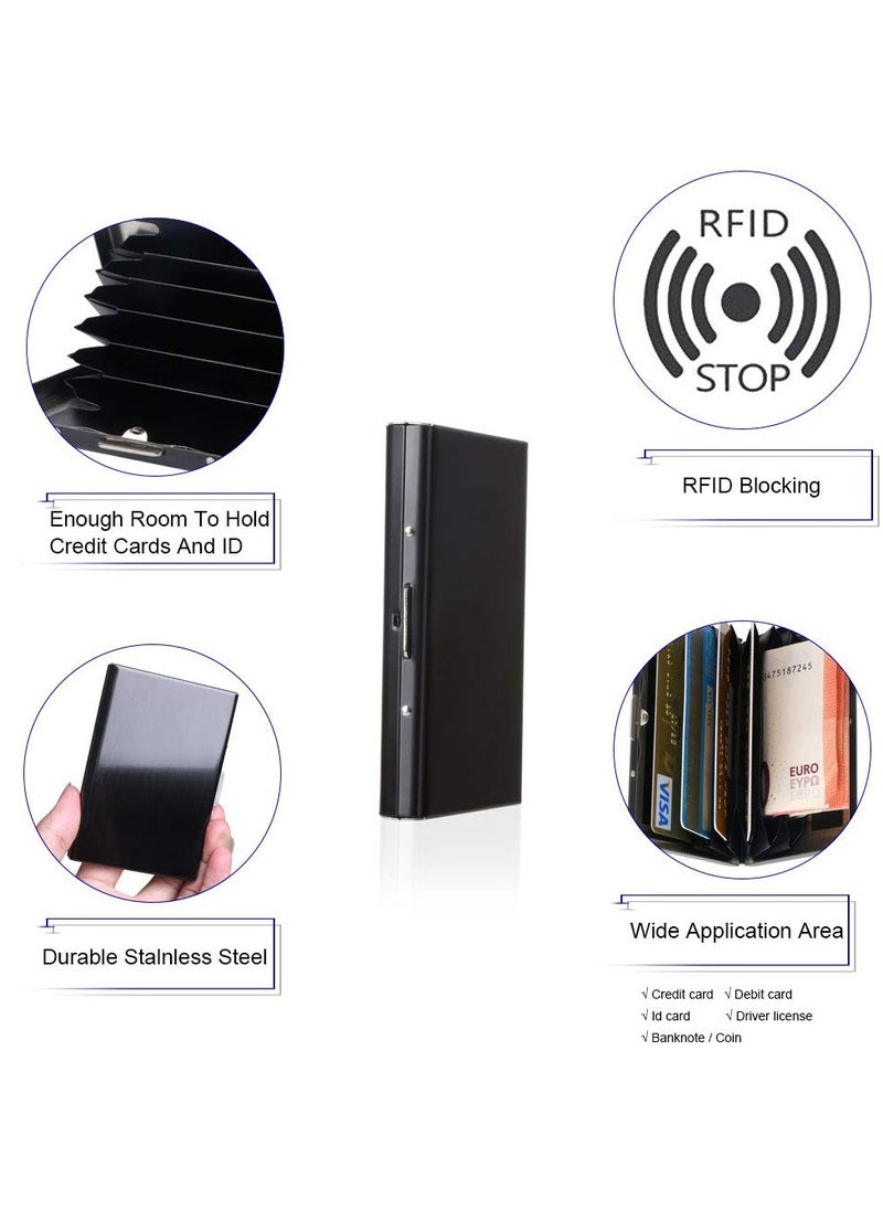 BreeJooy - Metal card holder , ultra thin stainless steel RFID blocking credit card wallet for men & women. - Image 1