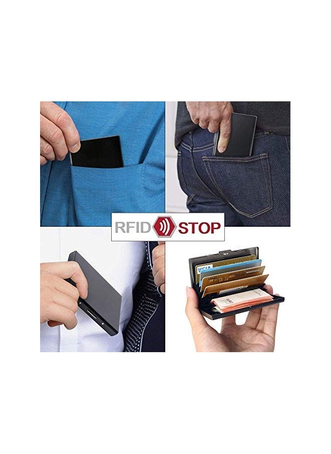 BreeJooy - Metal card holder , ultra thin stainless steel RFID blocking credit card wallet for men & women. - Image 1