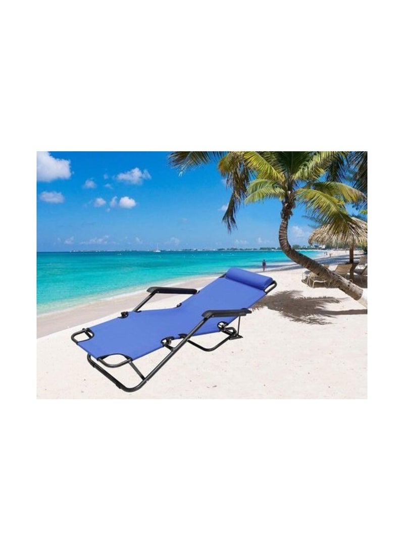 Promass Foldable Beach Chair 153x60x35 blue - Image 2