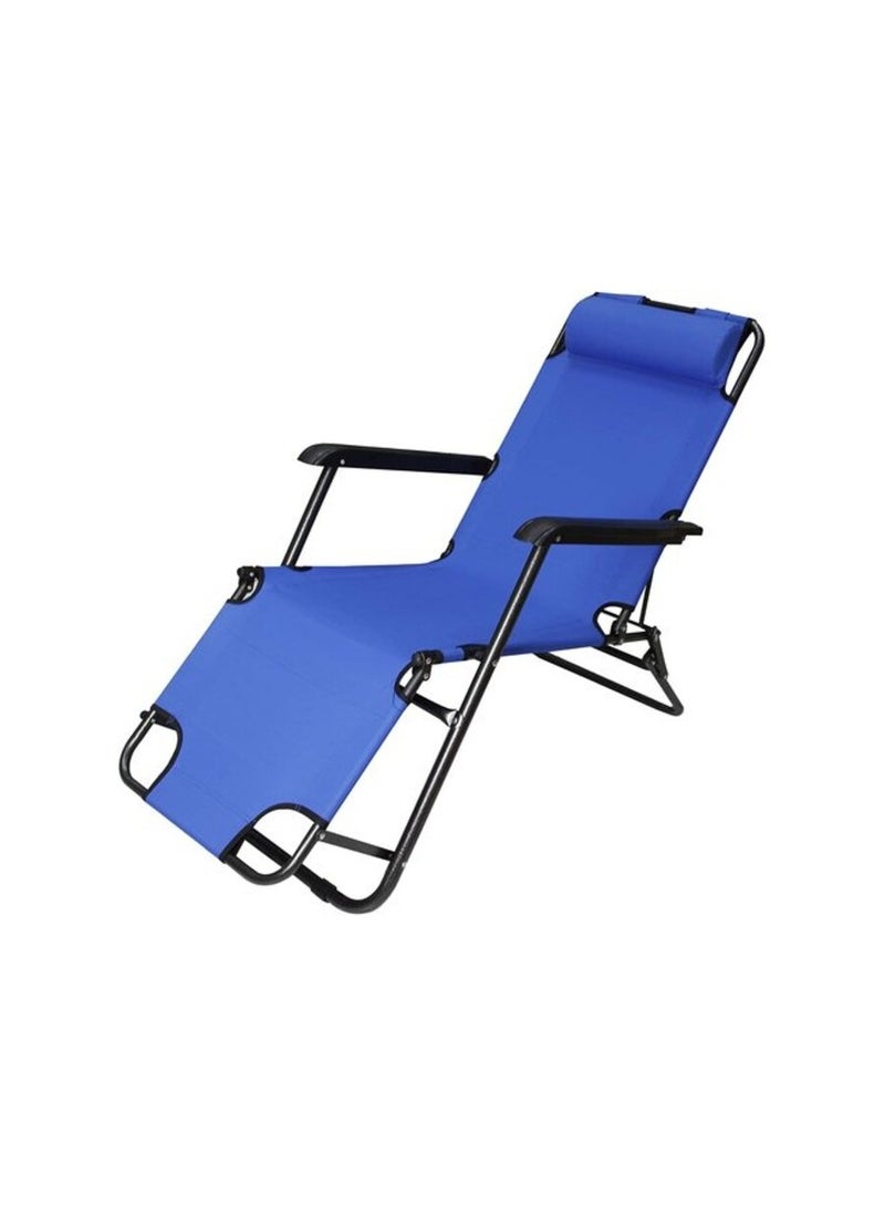 Promass Foldable Beach Chair 153x60x35 blue - Image 3