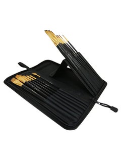 Mont Marte 15-Piece Studio Artist taklon Brush Set With Easel Wallet  - Image 4