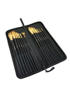 Mont Marte 15-Piece Studio Artist taklon Brush Set With Easel Wallet  - Image 5