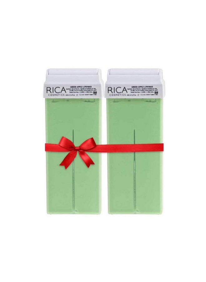Rica Women Wax Green Apple Roll-On Wax Kit (Set Of 2 Refill Wax) 100 Ml  - Image 1