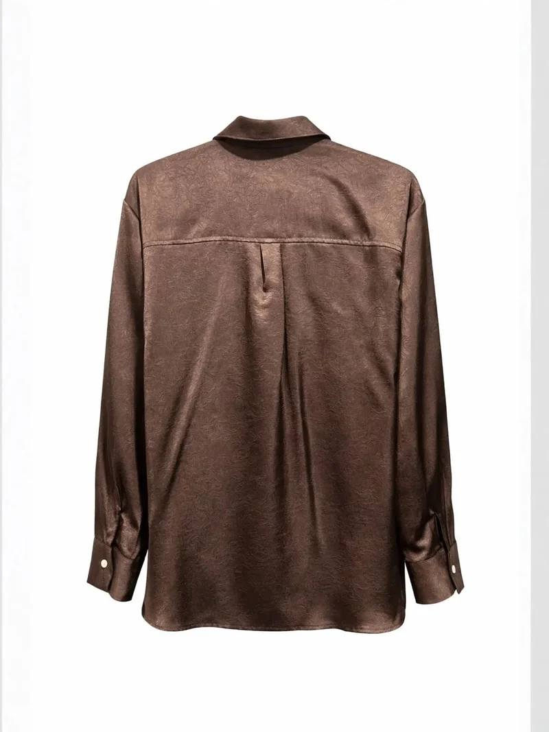 ميكسراي MIXRAY Regular Fit Satin Woven Button-Up Shirt