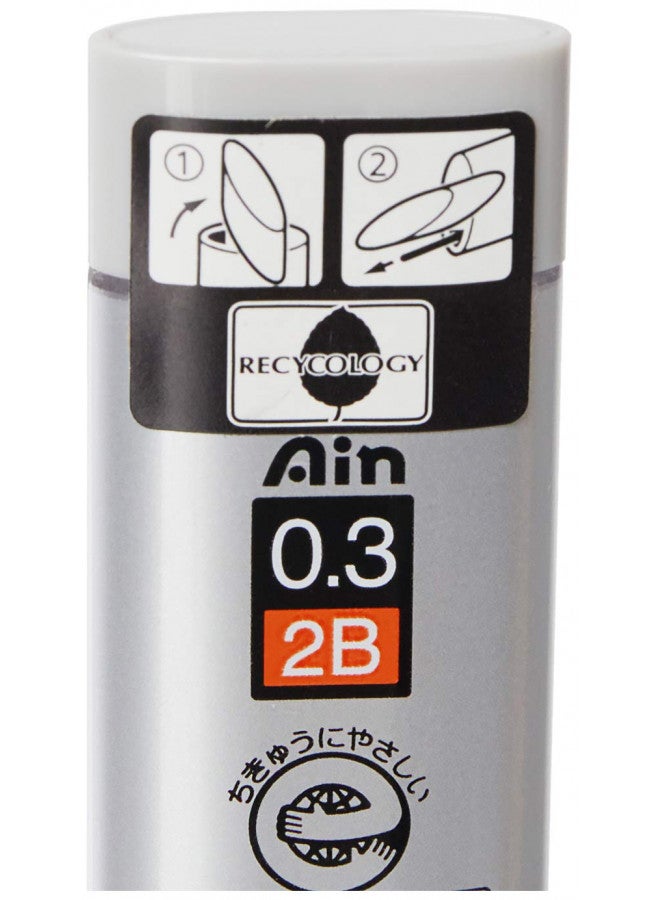 Pentel رصاص قلم رصاص ميكانيكي من بنتل، آين شتاين، 0.3 مم، 2B (C273-2B) - Image 2